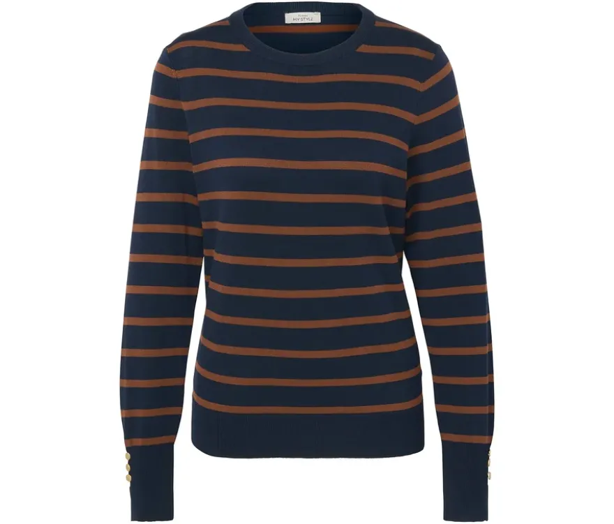 Feinstrickpullover, gestreift