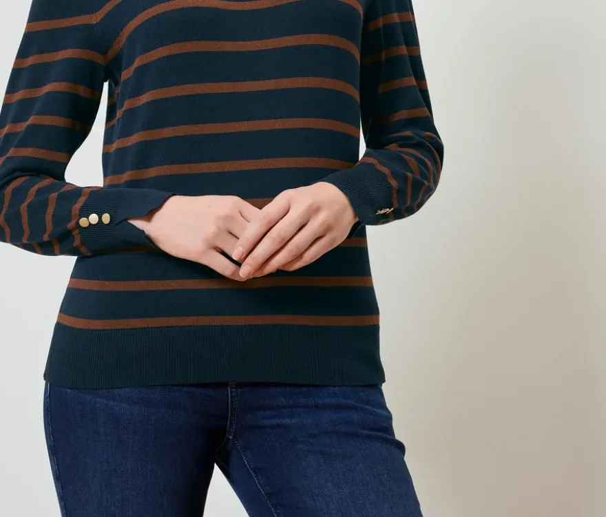 Feinstrickpullover, gestreift