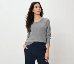 Feinstrickpullover, grau