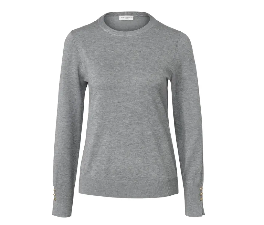Feinstrickpullover, grau meliert