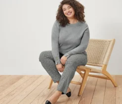 Feinstrickpullover, grau meliert