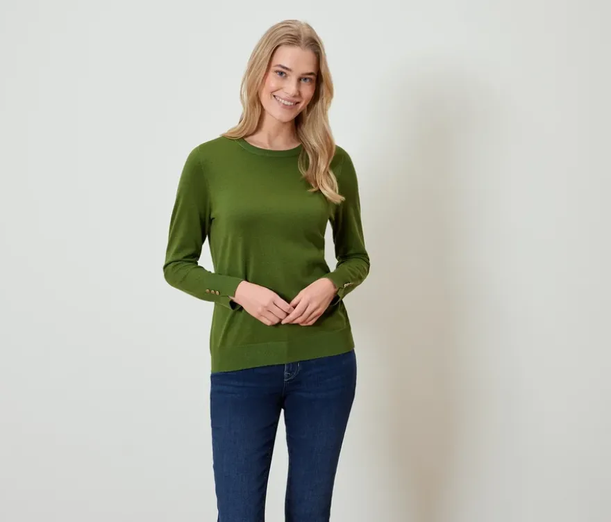 Feinstrickpullover, hellgrün