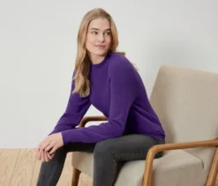 Feinstrickpullover, lila