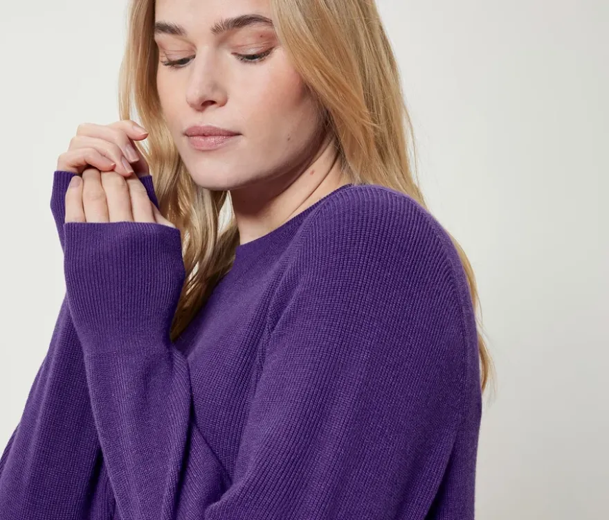 Feinstrickpullover, lila