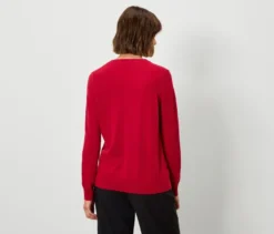 Feinstrickpullover mit Cashmere, rot