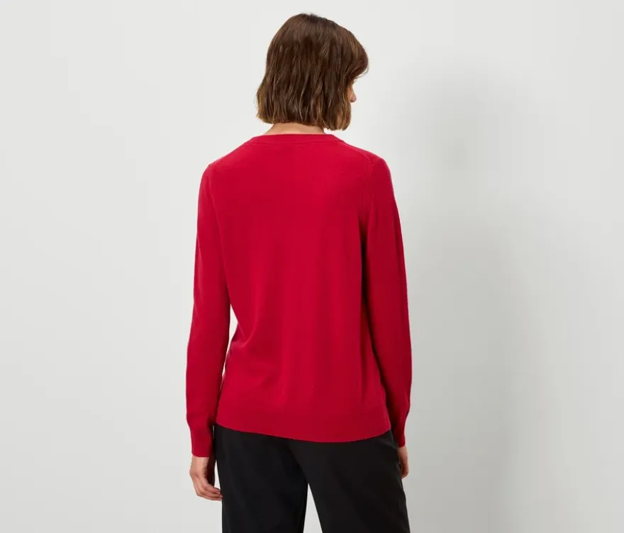 Feinstrickpullover mit Cashmere, rot