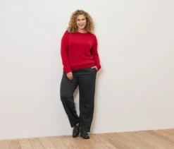 Feinstrickpullover mit Cashmere, rot
