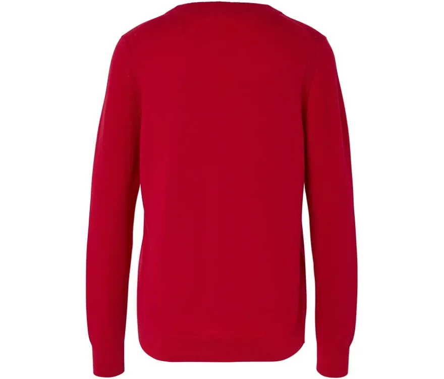 Feinstrickpullover mit Cashmere, rot