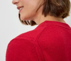 Feinstrickpullover mit Cashmere, rot