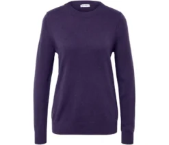 Feinstrickpullover mit Cashmere, pflaume