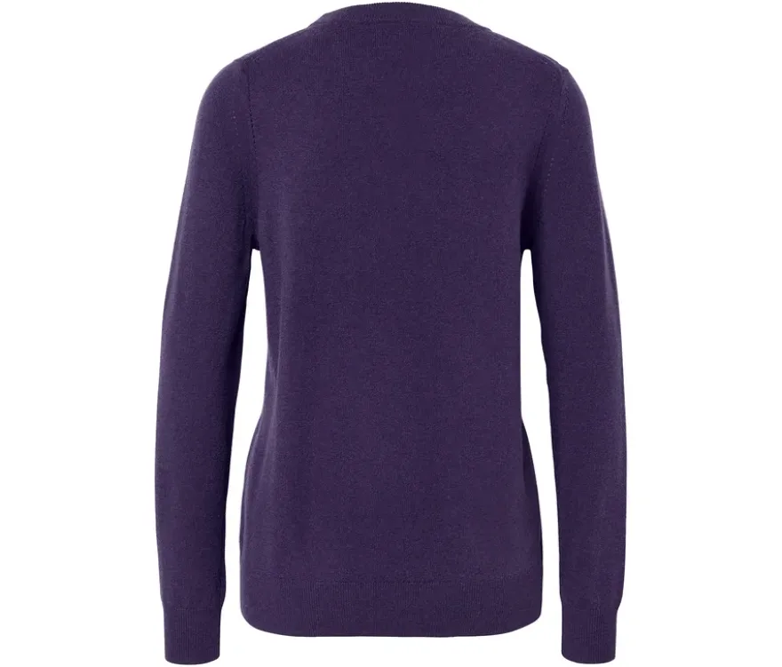 Feinstrickpullover mit Cashmere, pflaume