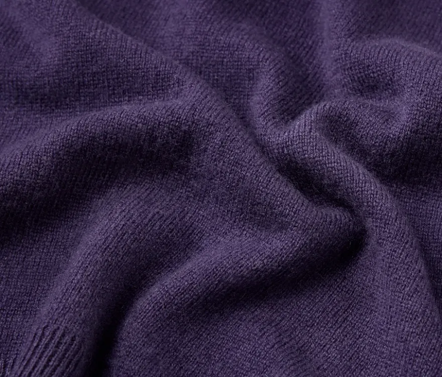 Feinstrickpullover mit Cashmere, pflaume