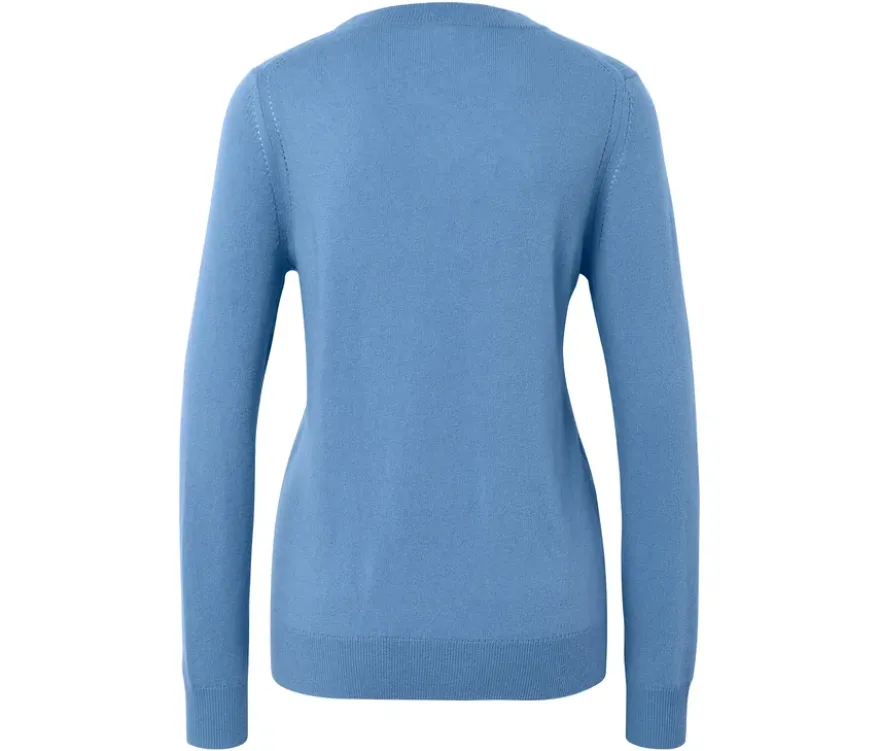 Feinstrickpullover mit Cashmere, blau