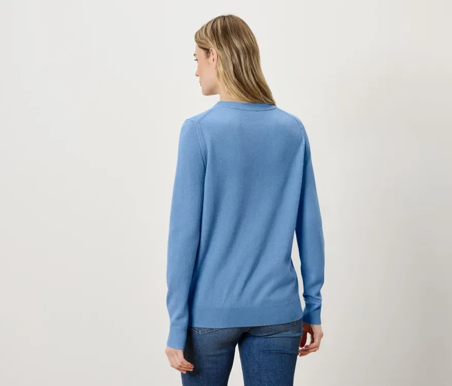 Feinstrickpullover mit Cashmere, blau
