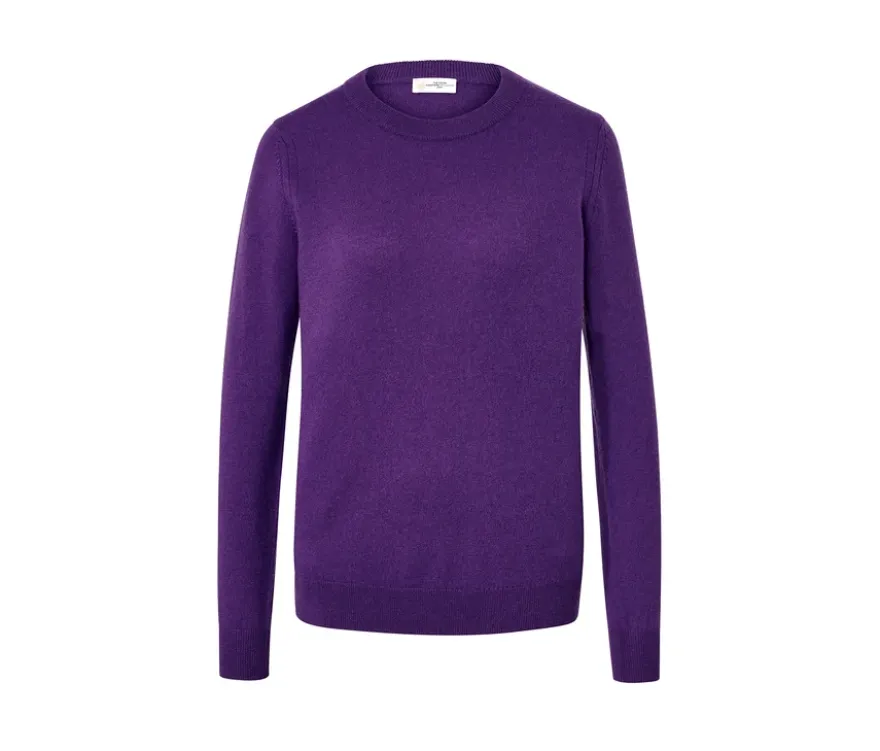 Feinstrickpullover mit Cashmere, lila
