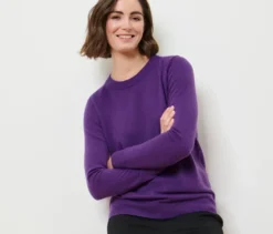 Feinstrickpullover mit Cashmere, lila