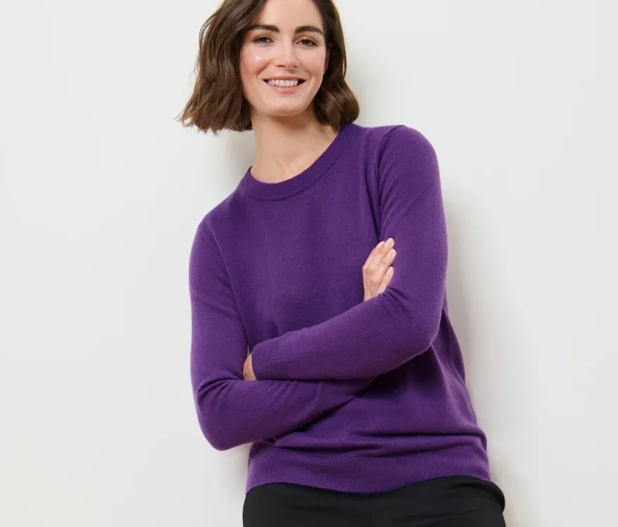 Feinstrickpullover mit Cashmere, lila