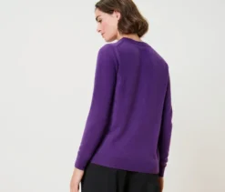 Feinstrickpullover mit Cashmere, lila