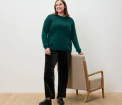 Feinstrickpullover mit Cashmere, grün