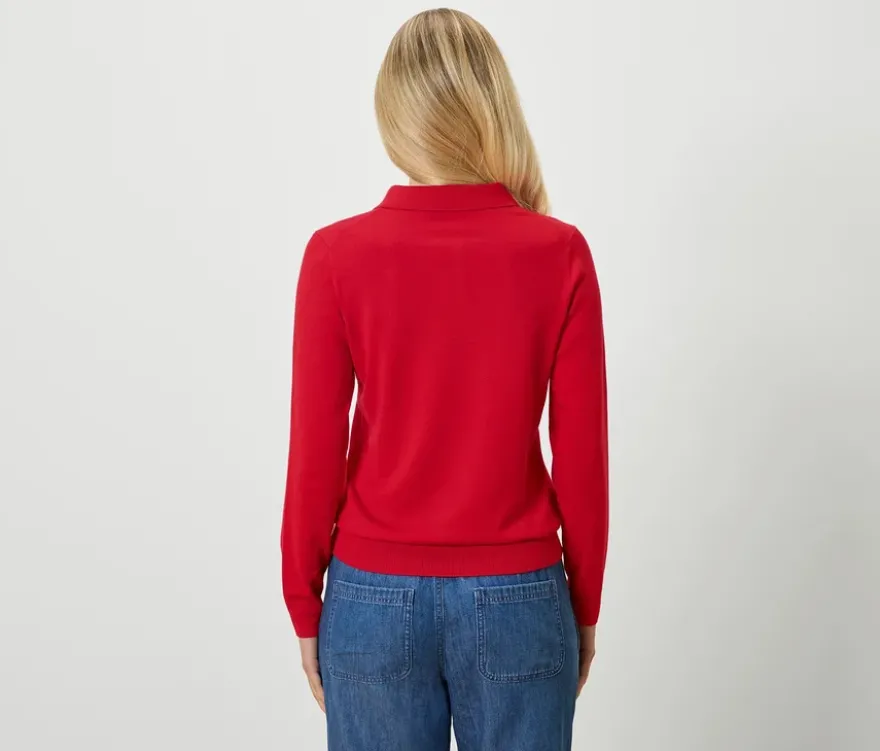 Feinstrickpullover mit Polokragen