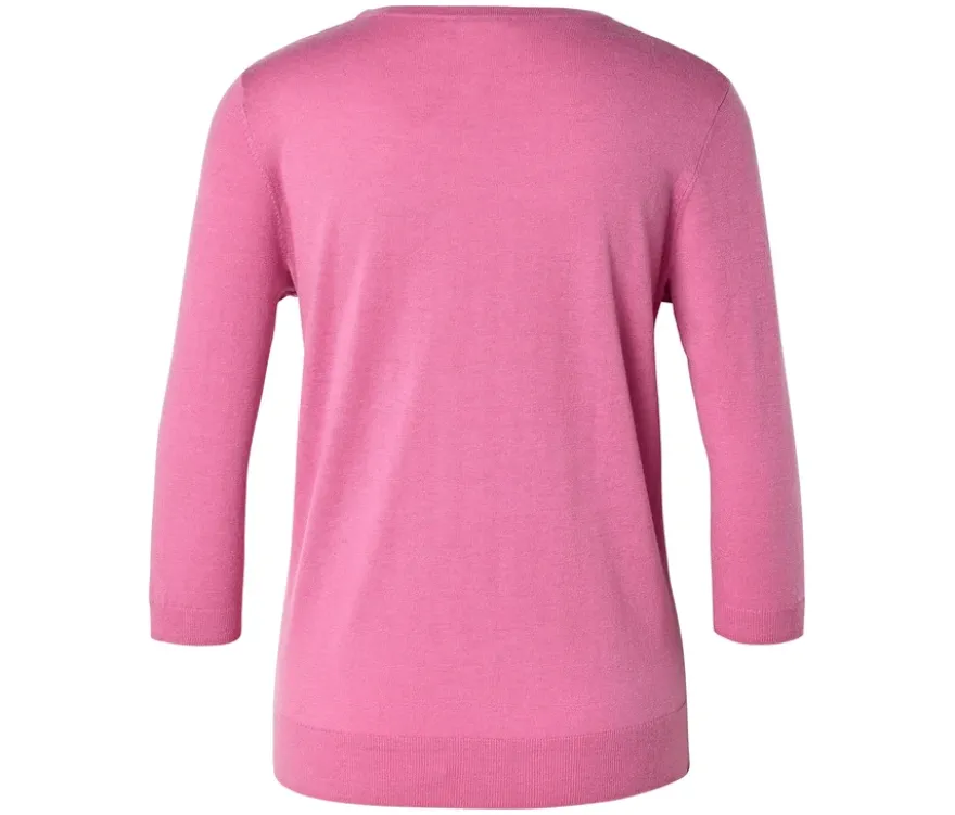 Feinstrickpullover mit Seide, rosa