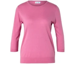 Feinstrickpullover mit Seide, rosa
