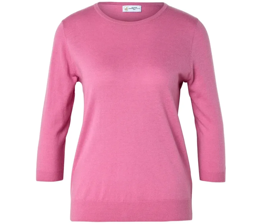 Feinstrickpullover mit Seide, rosa