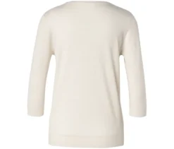 Feinstrickpullover mit Seide, creme