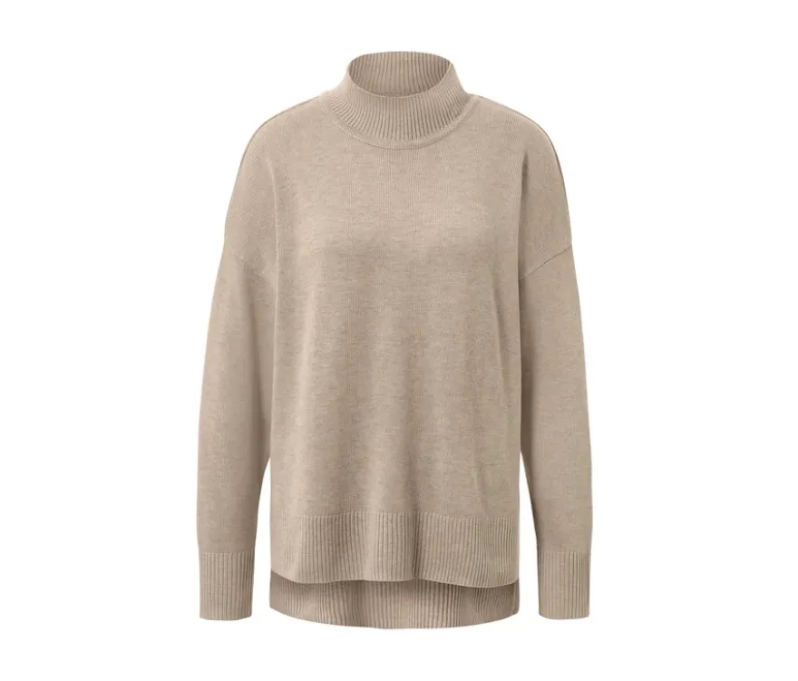 Feinstrickpullover mit Stehkragen
