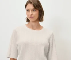 Feinstrickpullover mit Zopfmuster, beige