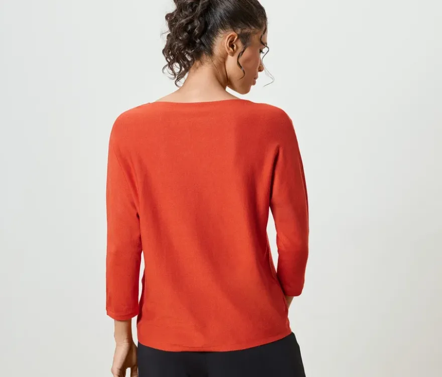 Feinstrickpullover, orange