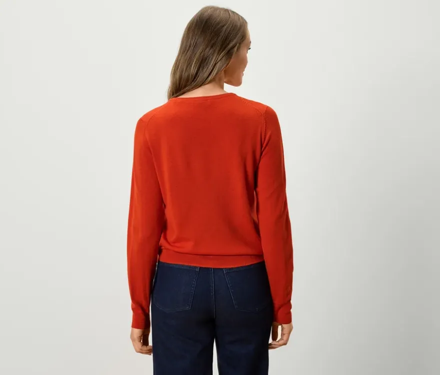 Feinstrickpullover, orange
