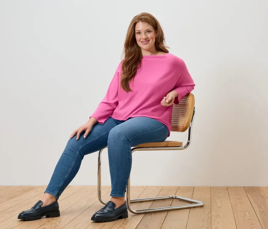 Feinstrickpullover, rosa