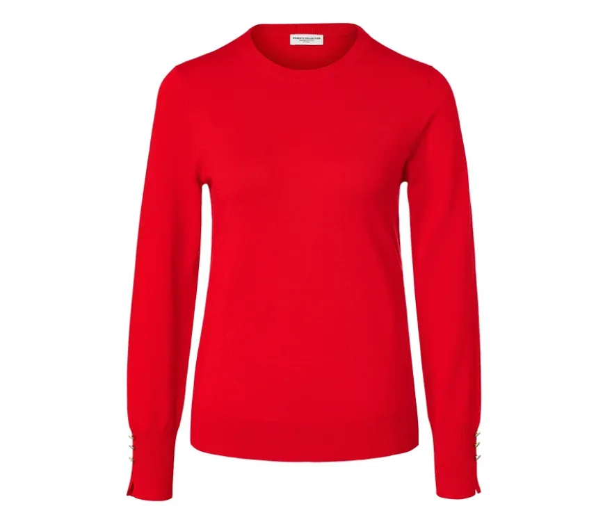 Feinstrickpullover, rot