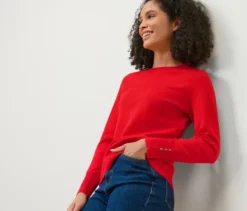 Feinstrickpullover, rot