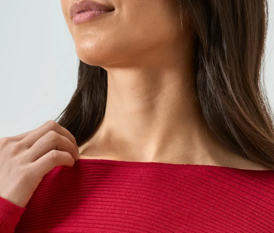 Feinstrickpullover, rot