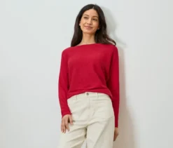 Feinstrickpullover, rot