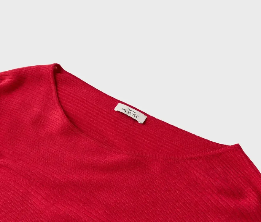 Feinstrickpullover, rot