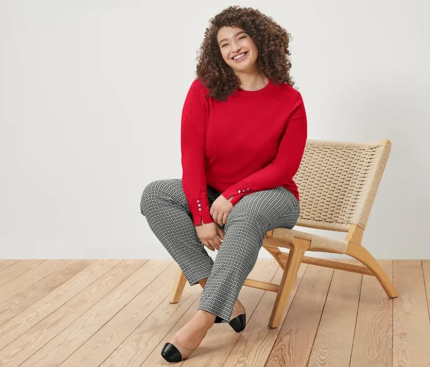 Feinstrickpullover, rot