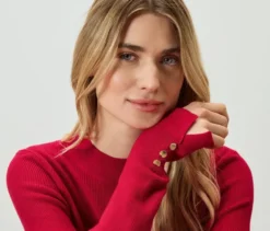 Feinstrickpullover, rot