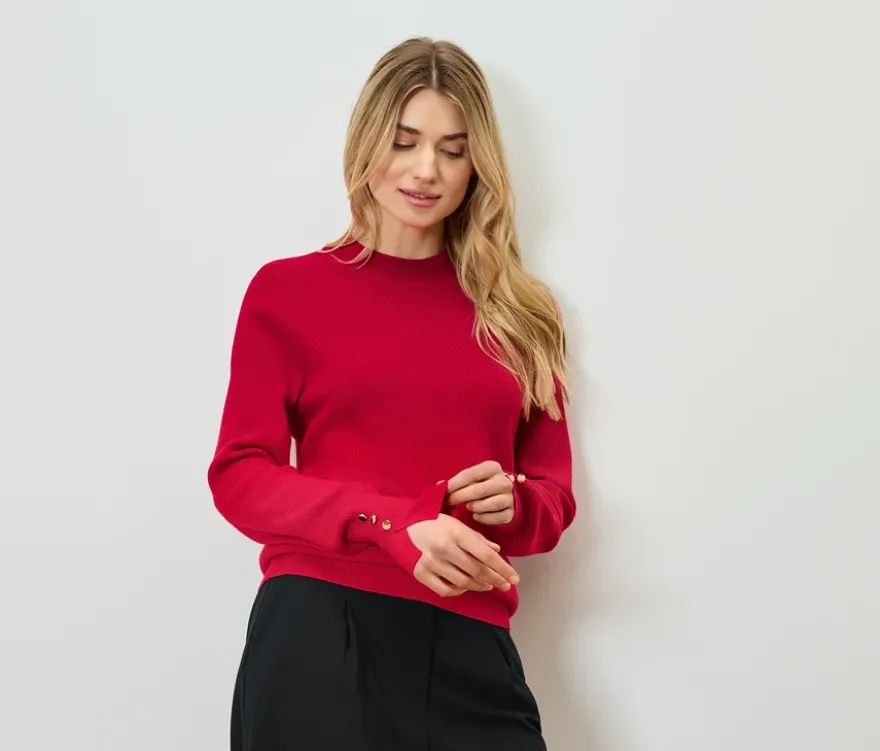 Feinstrickpullover, rot