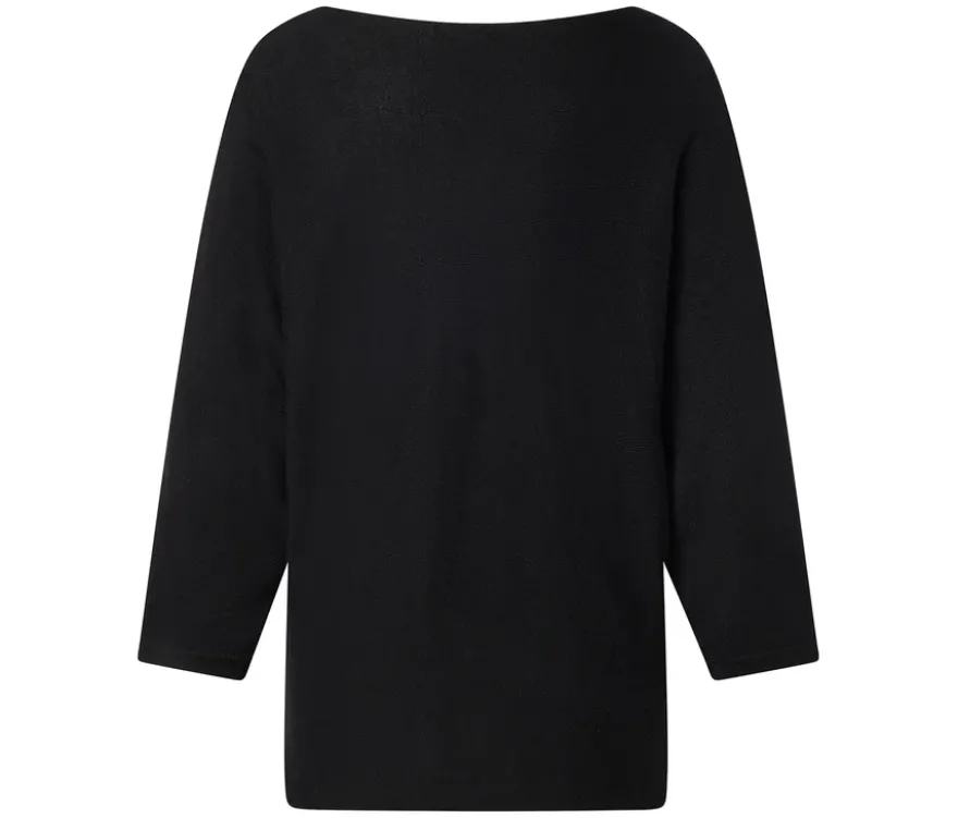 Feinstrickpullover, schwarz