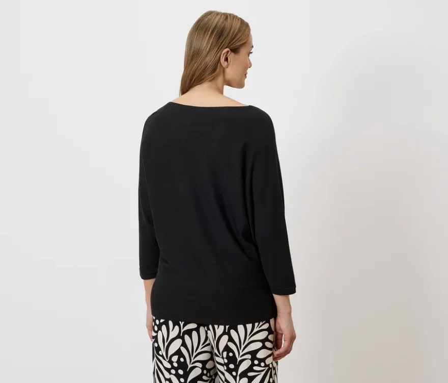 Feinstrickpullover, schwarz