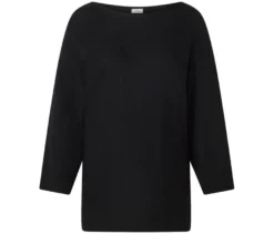 Feinstrickpullover, schwarz