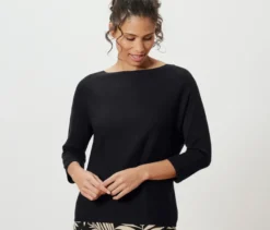 Feinstrickpullover, schwarz