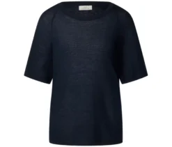 Feinstrick-Shirt, dunkelblau