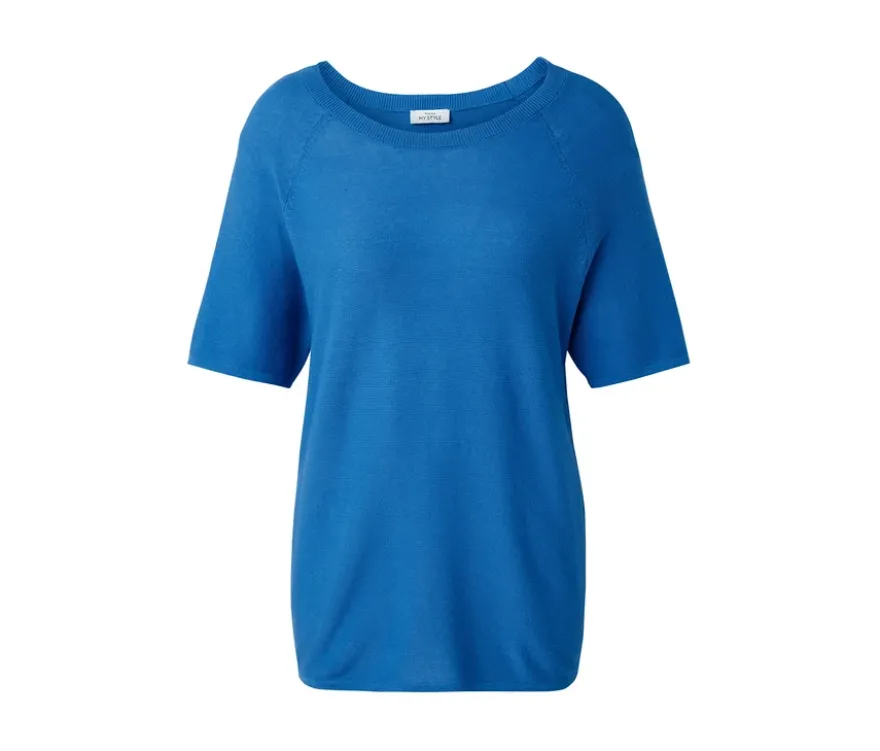 Feinstrick-Shirt, kobaltblau