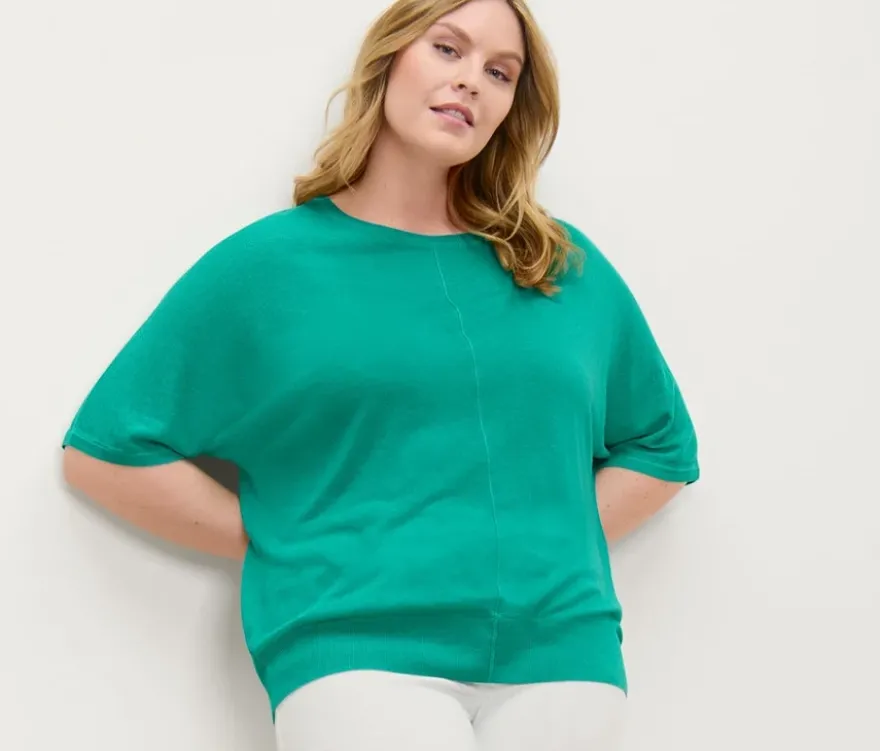 Feinstrick-Shirt mit Leinen