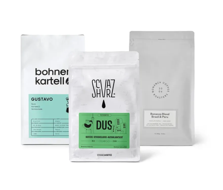 Filterkaffee Probierset "Dreierpack schokoladig" - 3x 250 g Ganze Bohne