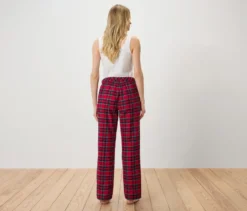 Flanell-Relaxhose, rot